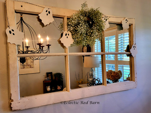 Ghost garland. Share NOW. #ghosts, #Halloween, #garland, #dollartree, #craft
